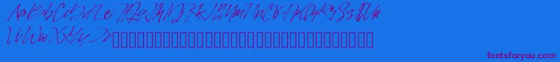 PinSign Font – Purple Fonts on Blue Background