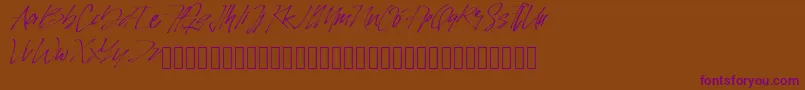 PinSign Font – Purple Fonts on Brown Background