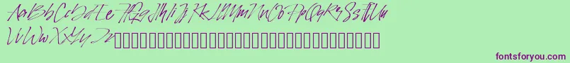 PinSign-Schriftart – Violette Schriften auf grünem Hintergrund