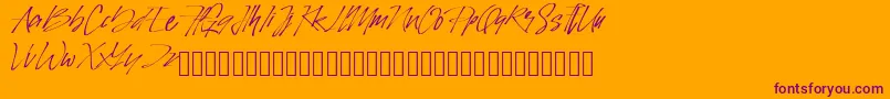 PinSign Font – Purple Fonts on Orange Background