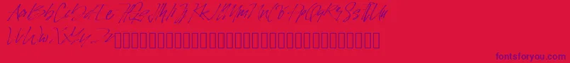 PinSign Font – Purple Fonts on Red Background