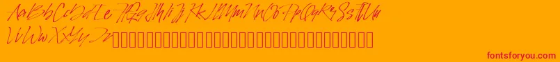 PinSign Font – Red Fonts on Orange Background