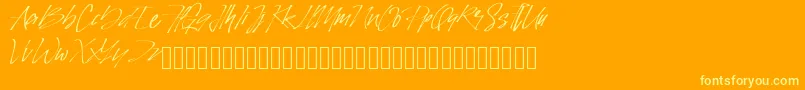 PinSign Font – Yellow Fonts on Orange Background
