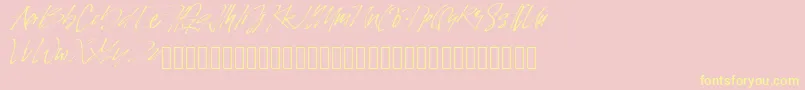 PinSign-Schriftart – Gelbe Schriften auf rosa Hintergrund