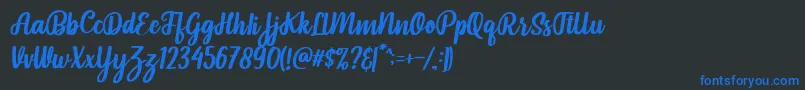 Pintgram Italic Font – Blue Fonts on Black Background