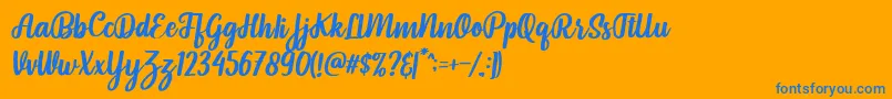 フォントPintgram Italic – オレンジの背景に青い文字