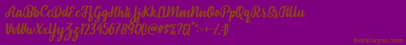 Fonte Pintgram Italic – fontes marrons em um fundo roxo