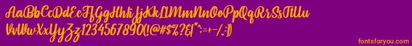 Pintgram Italic Font – Orange Fonts on Purple Background