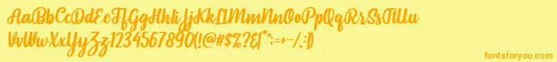 Pintgram Italic Font – Orange Fonts on Yellow Background