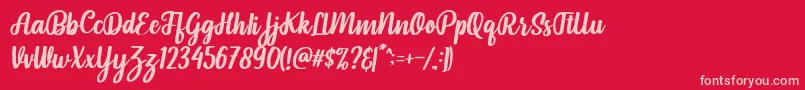 Fonte Pintgram Italic – fontes rosa em um fundo vermelho