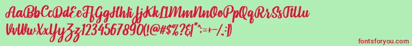 Pintgram Italic Font – Red Fonts on Green Background