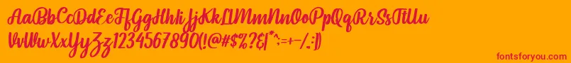 Pintgram Italic Font – Red Fonts on Orange Background