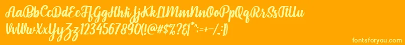 Pintgram Italic Font – Yellow Fonts on Orange Background