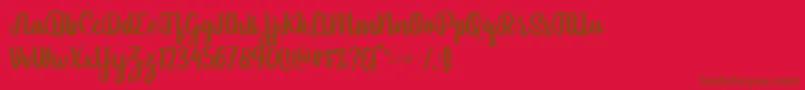 Pintgram Regular-Schriftart – Braune Schriften auf rotem Hintergrund
