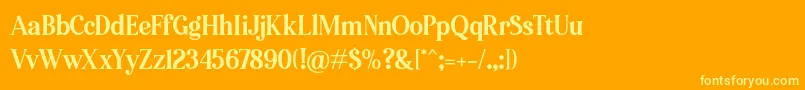 Pioggia Font – Yellow Fonts on Orange Background
