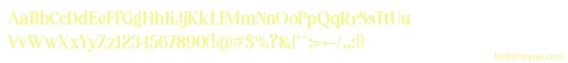Pioggiaフォントについての詳細 フォントPioggia – 白い背景に黄色の文字