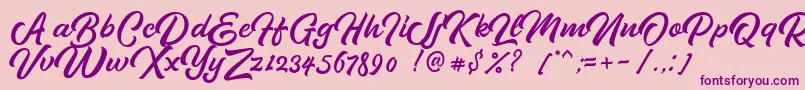 Pipetton DEMO-fontti – violetit fontit vaaleanpunaisella taustalla