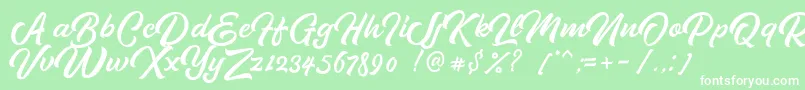 Pipetton DEMO-fontti – valkoiset fontit vihreällä taustalla