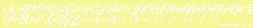 Pipetton DEMO-fontti – valkoiset fontit keltaisella taustalla