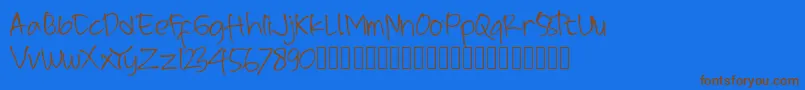フォントpipih – 茶色の文字が青い背景にあります。