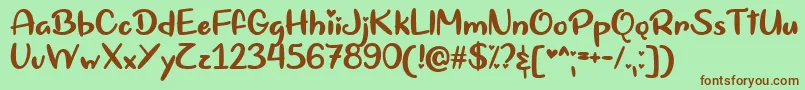 Pique My Interest   Font – Brown Fonts on Green Background