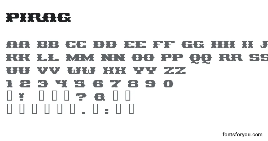 Czcionka PIRAG    (136909) – alfabet, cyfry, specjalne znaki