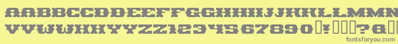 PIRAG   -Schriftart – Graue Schriften auf gelbem Hintergrund
