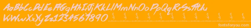 Pirate Scripts Font – Pink Fonts on Orange Background