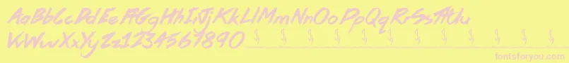 Pirate Scripts Font – Pink Fonts on Yellow Background