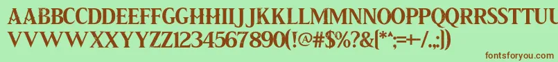 Pirate Scroll Font – Brown Fonts on Green Background