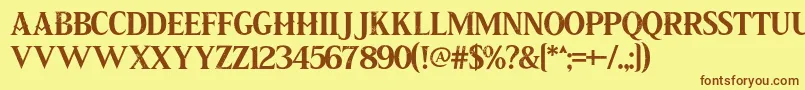 Pirate Scroll Font – Brown Fonts on Yellow Background