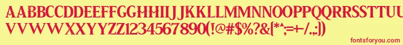 Pirate Scroll Font – Red Fonts on Yellow Background
