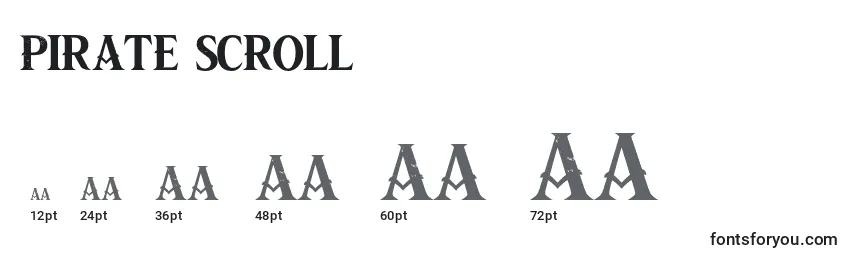 Размеры шрифта Pirate Scroll