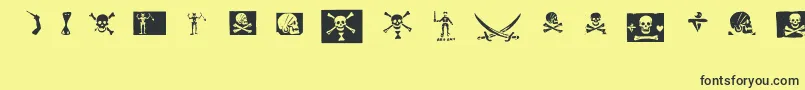 Fonte pirates pw – fontes pretas em um fundo amarelo