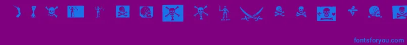 pirates pw-Schriftart – Blaue Schriften auf violettem Hintergrund