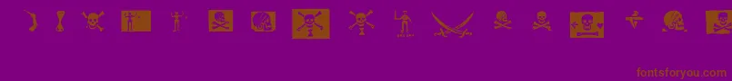 フォントpirates pw – 紫色の背景に茶色のフォント