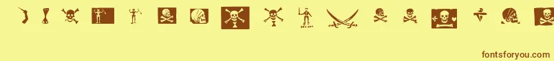 Czcionka pirates pw – brązowe czcionki na żółtym tle