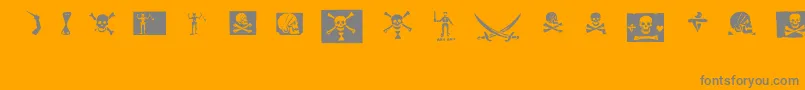 Czcionka pirates pw – szare czcionki na pomarańczowym tle