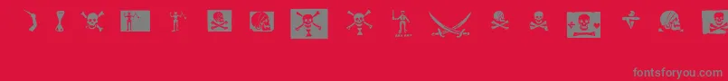 pirates pw Font – Gray Fonts on Red Background