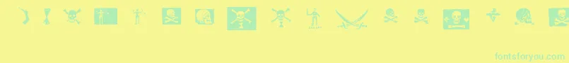 フォントpirates pw – 黄色い背景に緑の文字