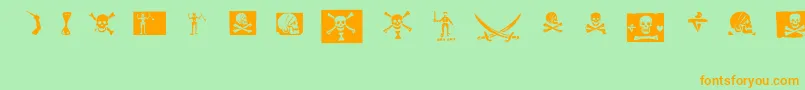 Fonte pirates pw – fontes laranjas em um fundo verde