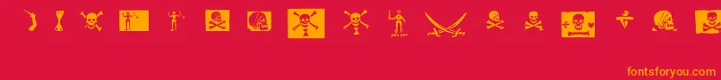 フォントpirates pw – 赤い背景にオレンジの文字