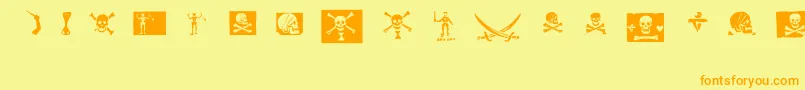 fuente pirates pw – Fuentes Naranjas Sobre Fondo Amarillo
