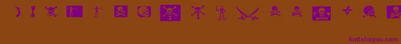 pirates pw Font – Purple Fonts on Brown Background
