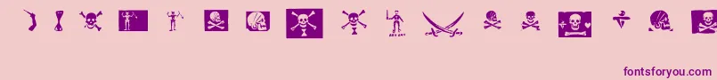 pirates pw Font – Purple Fonts on Pink Background