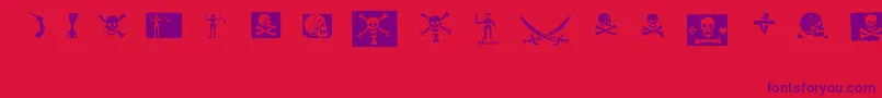 pirates pw Font – Purple Fonts on Red Background