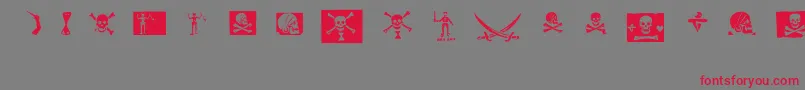 フォントpirates pw – 赤い文字の灰色の背景