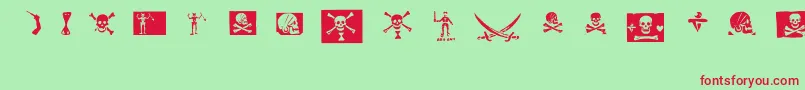 pirates pw Font – Red Fonts on Green Background