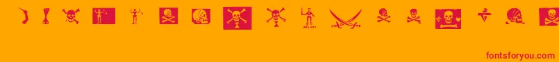 Police pirates pw – polices rouges sur fond orange