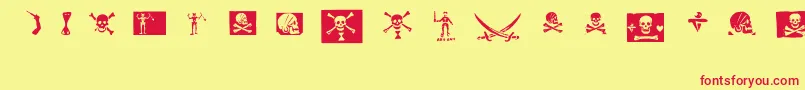 Fonte pirates pw – fontes vermelhas em um fundo amarelo